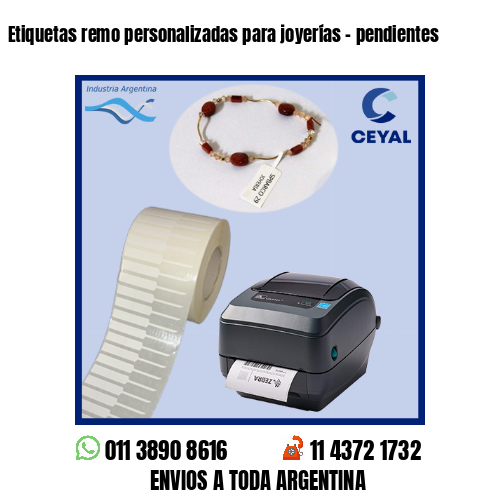 Etiquetas remo personalizadas para joyerías – pendientes