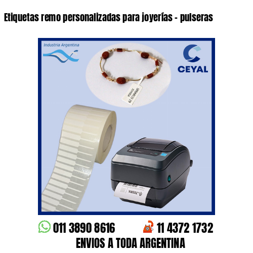 Etiquetas remo personalizadas para joyerías – pulseras