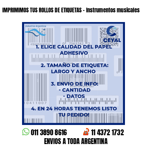 IMPRIMIMOS TUS ROLLOS DE ETIQUETAS – Instrumentos musicales