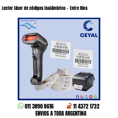Lector láser de códigos inalámbrico –  Entre Rios