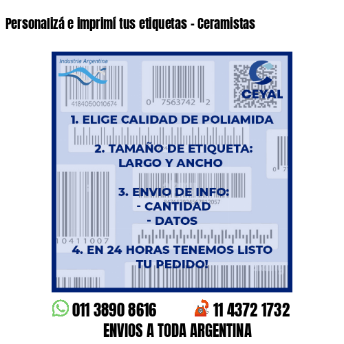 Personalizá e imprimí tus etiquetas – Ceramistas