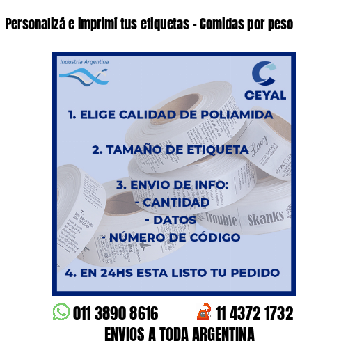 Personalizá e imprimí tus etiquetas – Comidas por peso