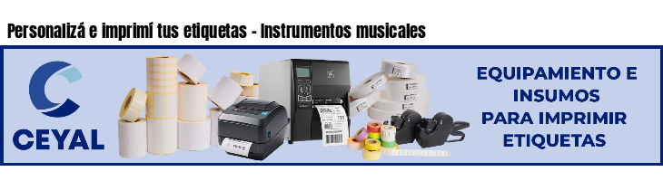 Personalizá e imprimí tus etiquetas - Instrumentos musicales