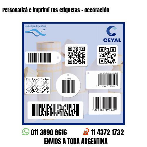 Personalizá e imprimí tus etiquetas - decoración