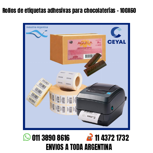 Rollos de etiquetas adhesivas para chocolaterías – 100X60