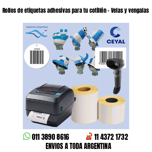 Rollos de etiquetas adhesivas para tu cotillón – Velas y vengalas