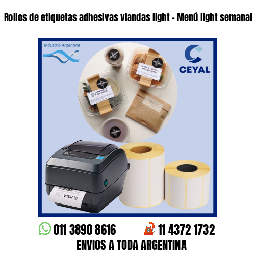 Rollos de etiquetas adhesivas viandas light – Menú light semanal