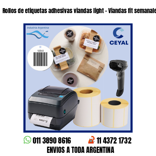 Rollos de etiquetas adhesivas viandas light – Viandas fit semanales