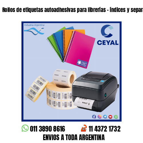 Rollos de etiquetas autoadhesivas para librerías – índices y separadores