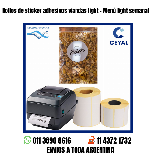 Rollos de sticker adhesivos viandas light – Menú light semanal