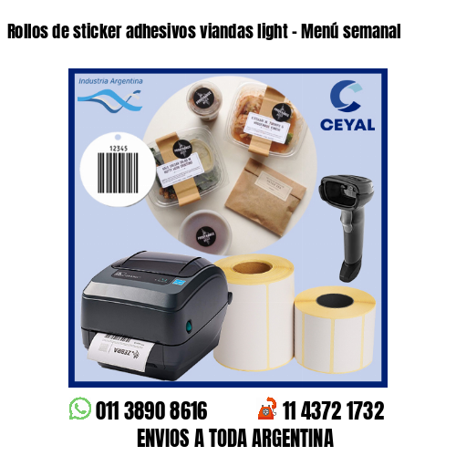 Rollos de sticker adhesivos viandas light – Menú semanal