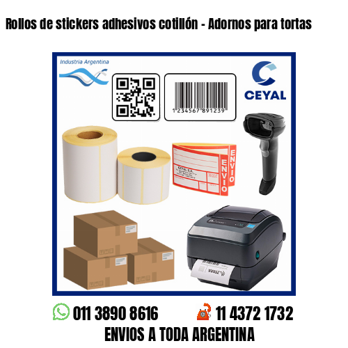 Rollos de stickers adhesivos cotillón – Adornos para tortas