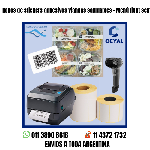 Rollos de stickers adhesivos viandas saludables – Menú light semanal