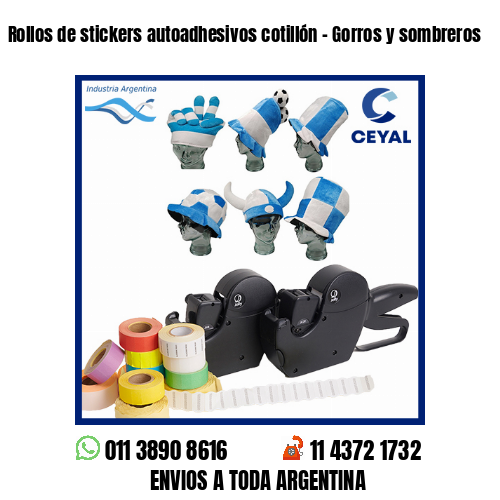 Rollos de stickers autoadhesivos cotillón – Gorros y sombreros