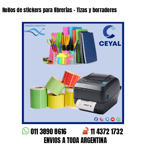 Rollos de stickers para librerías – Tizas y borradores