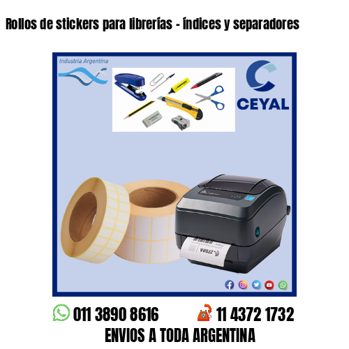 Rollos de stickers para librerías – índices y separadores