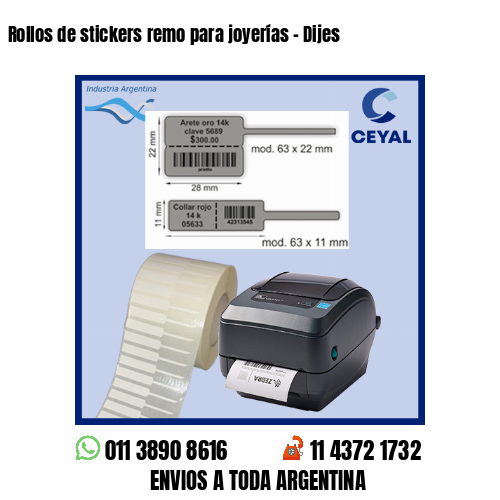 Rollos de stickers remo para joyerías – Dijes