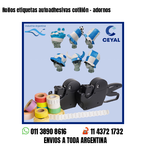 Rollos etiquetas autoadhesivas cotillón – adornos