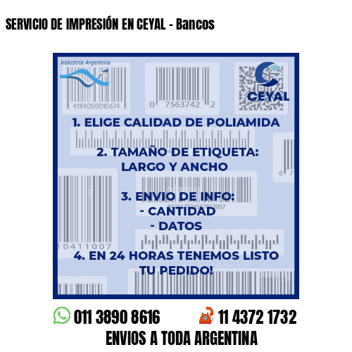SERVICIO DE IMPRESIÓN EN CEYAL – Bancos