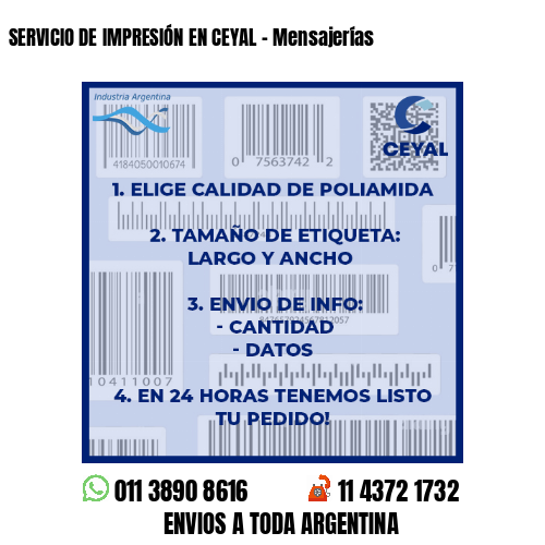 SERVICIO DE IMPRESIÓN EN CEYAL – Mensajerías