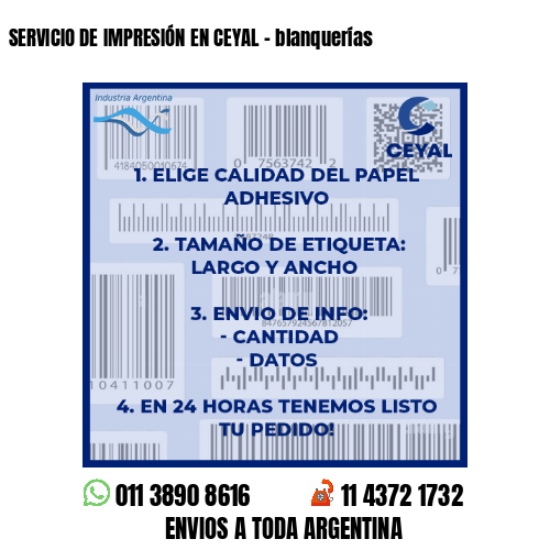 SERVICIO DE IMPRESIÓN EN CEYAL – blanquerías