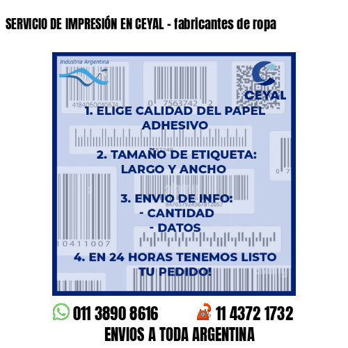 SERVICIO DE IMPRESIÓN EN CEYAL – fabricantes de ropa
