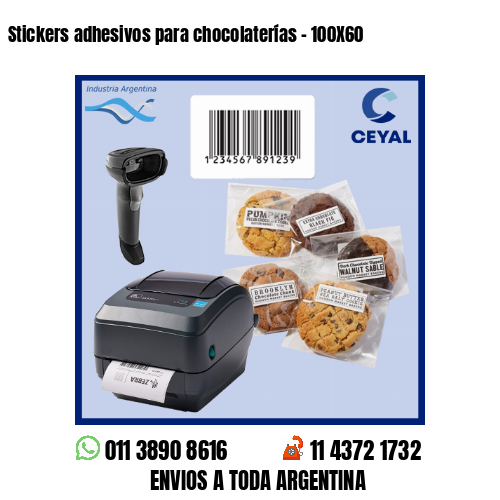 Stickers adhesivos para chocolaterías – 100X60
