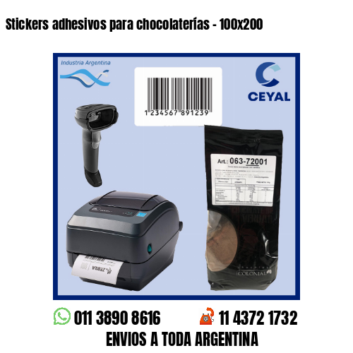 Stickers adhesivos para chocolaterías – 100×200