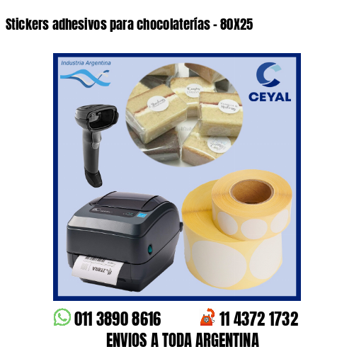Stickers adhesivos para chocolaterías – 80X25
