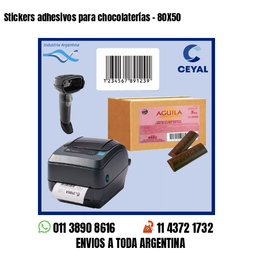 Stickers adhesivos para chocolaterías – 80X50