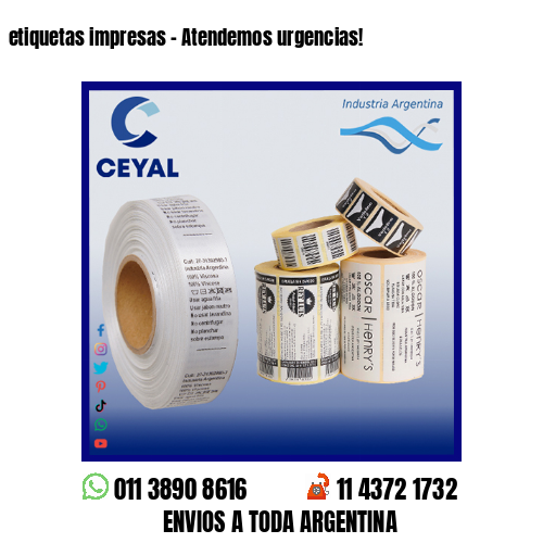 etiquetas impresas – Atendemos urgencias!