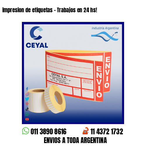 impresion de etiquetas – Trabajos en 24 hs!