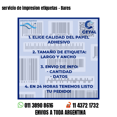 servicio de impresion etiquetas - Bares