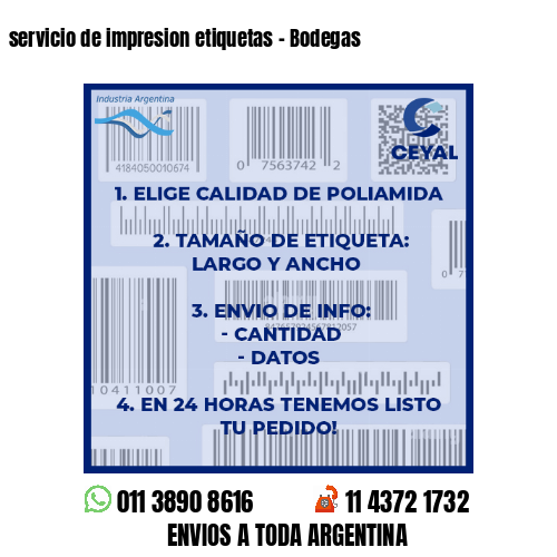 servicio de impresion etiquetas - Bodegas