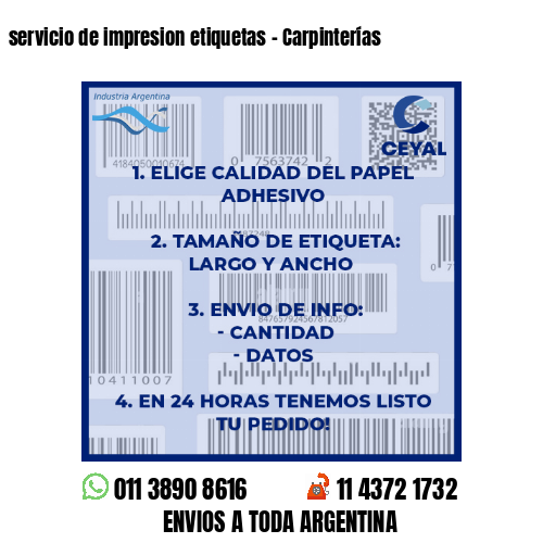 servicio de impresion etiquetas – Carpinterías