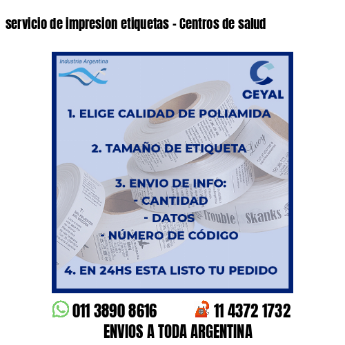 servicio de impresion etiquetas – Centros de salud