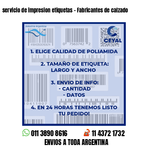 servicio de impresion etiquetas – Fabricantes de calzado