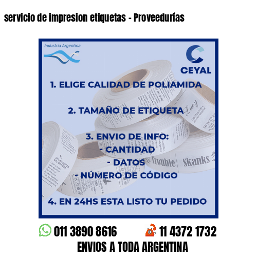 servicio de impresion etiquetas – Proveedurías