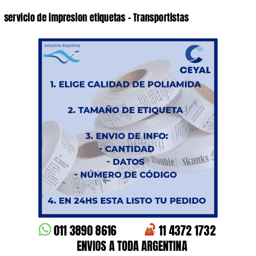 servicio de impresion etiquetas – Transportistas