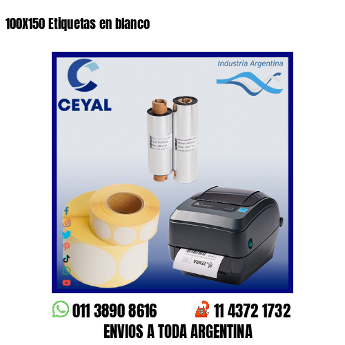 100X150 Etiquetas en blanco