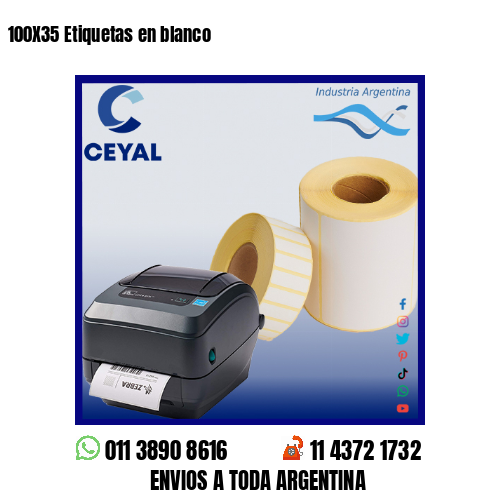 100X35 Etiquetas en blanco