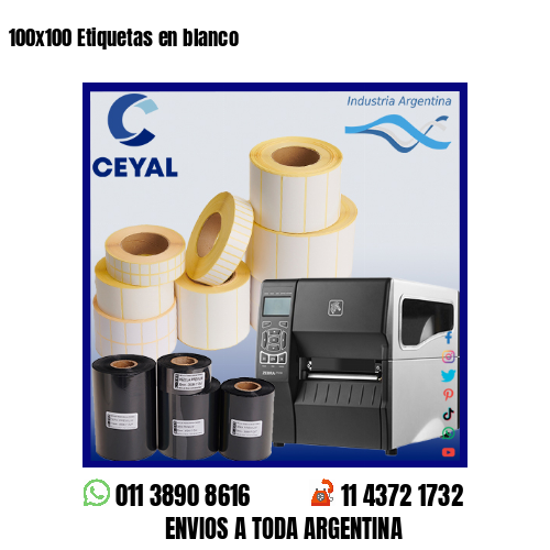 100×100 Etiquetas en blanco