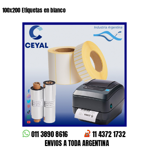 100×200 Etiquetas en blanco