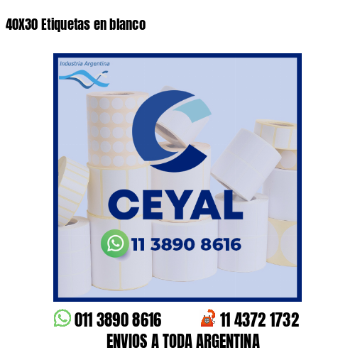 40X30 Etiquetas en blanco 
