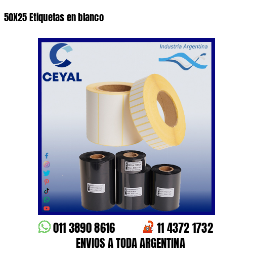 50X25 Etiquetas en blanco