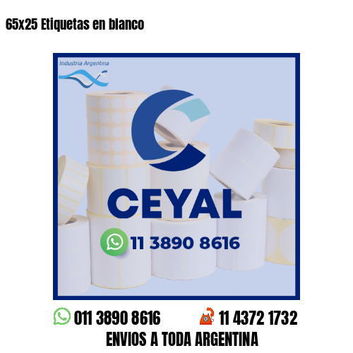 65x25 Etiquetas en blanco 
