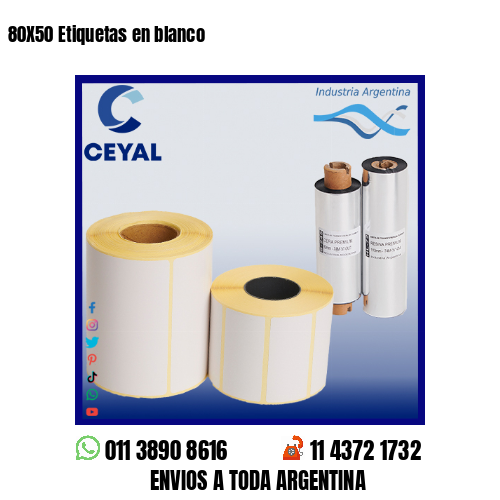 80X50 Etiquetas en blanco