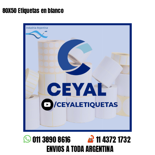 80X50 Etiquetas en blanco