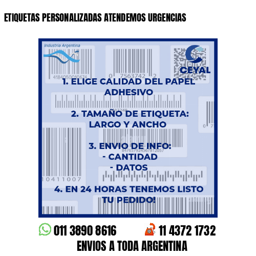 ETIQUETAS PERSONALIZADAS ATENDEMOS URGENCIAS