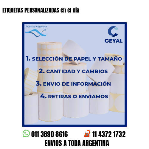 ETIQUETAS PERSONALIZADAS en el dia